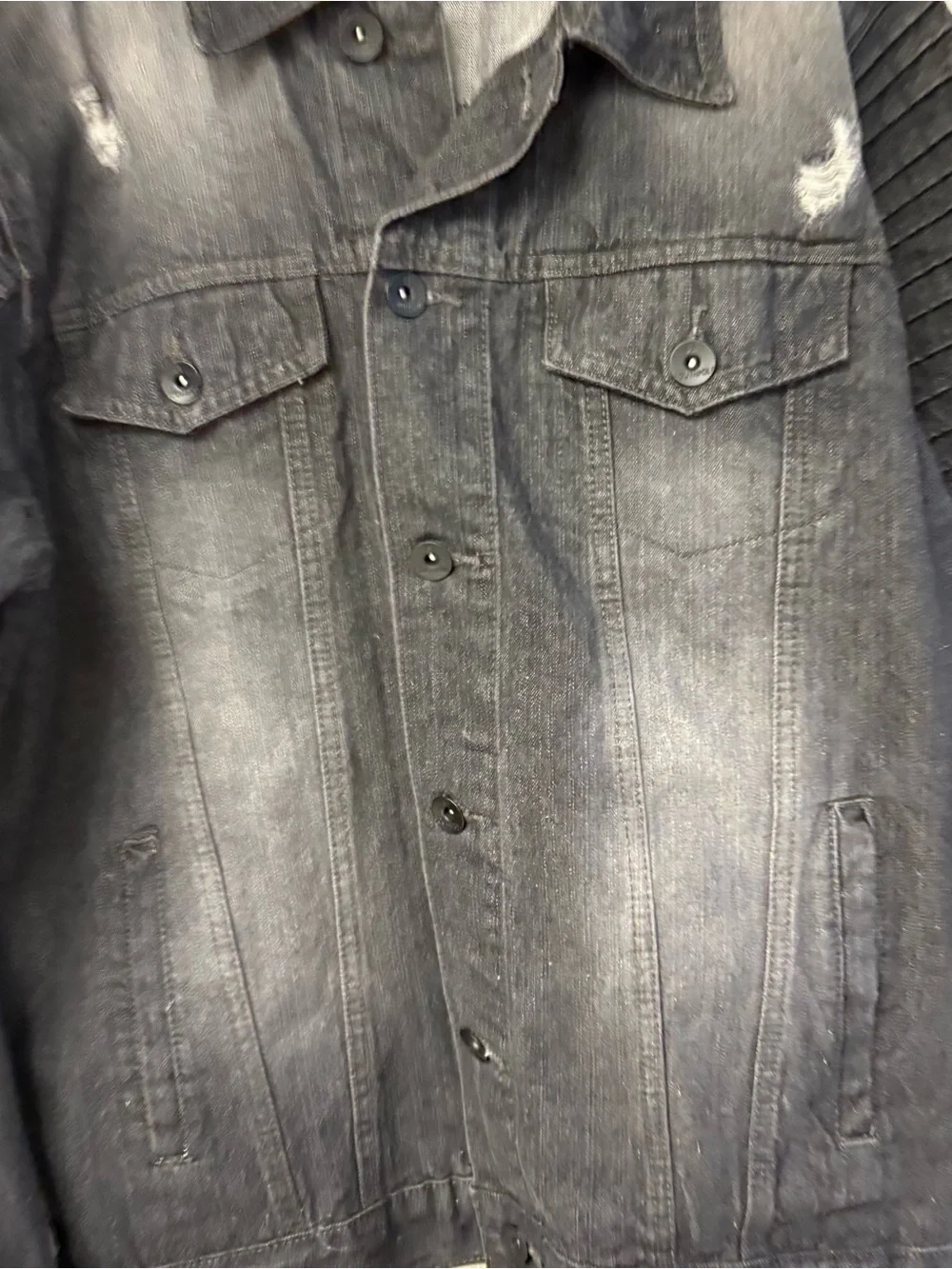 South Pole Men's Washed Black Denim Jacket